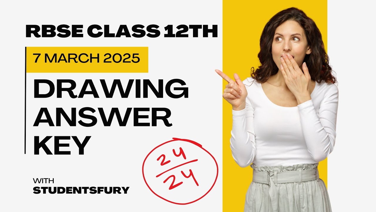 RBSE Class 12th Drawing Paper  Solutions 7 March 2025 | Drawing Answer Key Class 12th