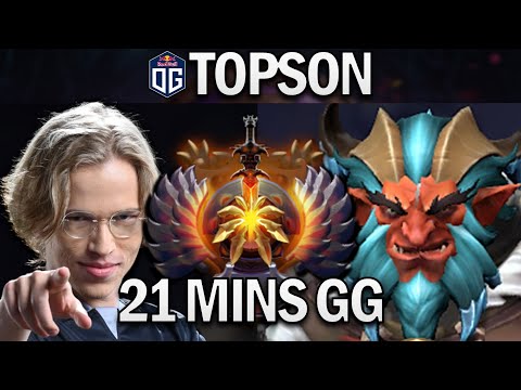 OG.TOPSON SMURF TROLL WARLORD WITH 21 MINS GG - DOTA 2 7.28 GAMEPLAY