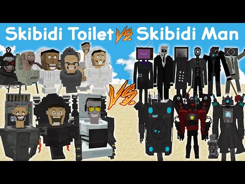 TooleDue - All Skibidi Toilet vs All Skibidi MAN -  TV man, Speakerman, Cameraman | Minecraft Mob Battle