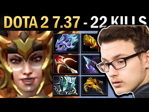 Lina Gameplay Miracle with Moon Shard and 22 Kills - Dota 2 7.37