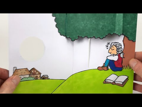 PopUpTober Day 26 - Gravity 🍏 Isaac Newton pop-up card