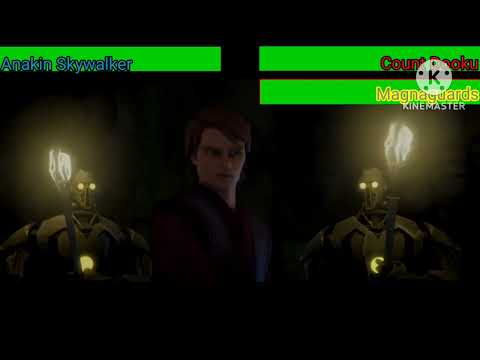 Anakin Skywalker vs Count Dooku with healthbars / Naboo Fight (remake)