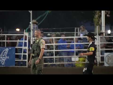 Clackamas County Sheriff's Office Captain Brad O'Neil Dances for a Belt Buckle at the Canby Rodeo