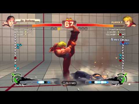 umehara_daigo13 (Ryu) Vs PowPowJunior (Ken) SSF4 AE Ranked Matches - PSN
