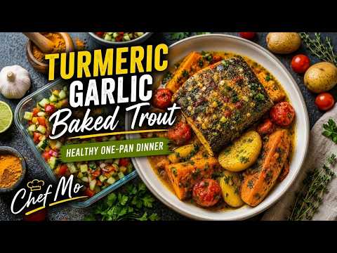 Turmeric Garlic Baked Trout