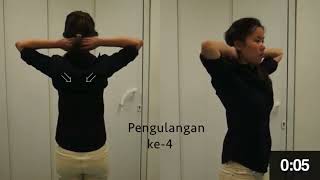 Senaman tulang belikat dengan tangan di leher