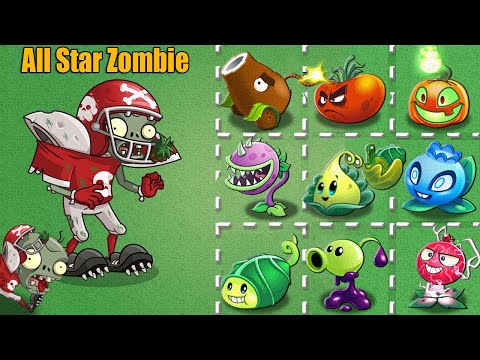 PvZ 2 Football All-star Zombie VS All Plants - Which plant has the ability to resist zombies?