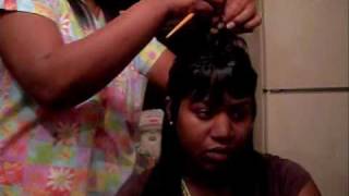 27 piece hair style (short on top long in the back ) tutorial
