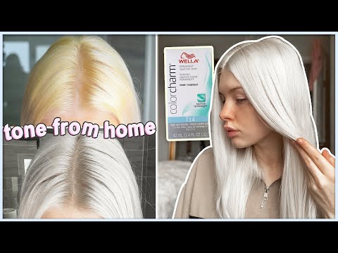 HOW TO TONE PLATINUM BLONDE HAIR AT HOME | Wella T14 |...