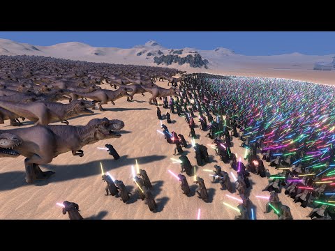 3.000 TREX vs 20.000 JEDI - Ultimate Epic Battle Simulator