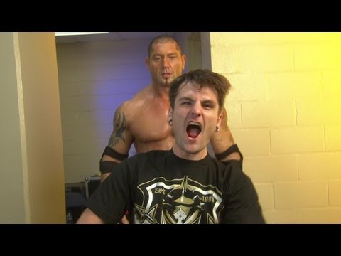 A WWE fan sneaks backstage to see Batista