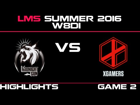 MSE vs XG Game 2 Highlights LMS Summer 2016 W8D1 Mid Night Sun vs XGamers   XG vs MSE   LMS LOL