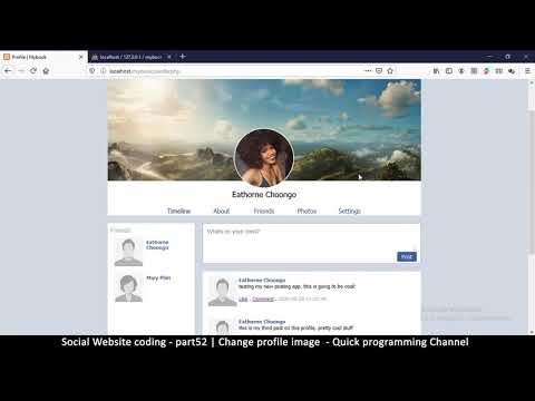 Social Website from scratch Part 8 Profile Page Top Bar | PHP | HTML | CSS | MYSQL Database
