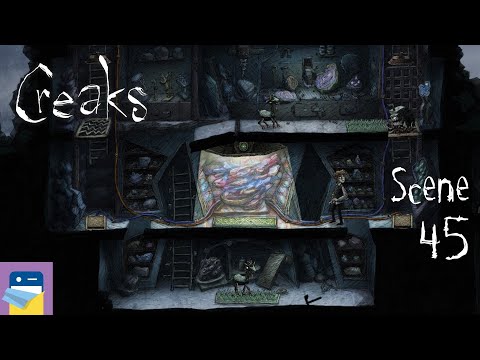 Creaks: Scene 45 Walkthrough + Secret Room + Interactive Painting & iOS Gameplay (by Amanita Design)