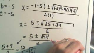 Using the Quadratic Formula