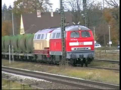 Zugkreuzungen in Tüßling Baureihen 217, 233, 628 / Crossing at Tüssling Classes 217, 233, 628