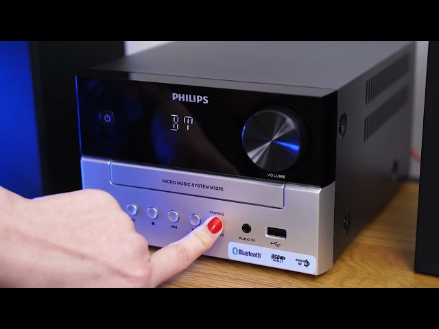 Vídeo relacionado con Philips TAM3205M2 Micro Music HiFi System, Bluetooth Enabled, CD Player, USB, Auracast FM Radio, 85% PCR Material