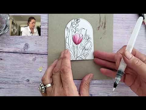 Watercoloured Tulip Bouquet card