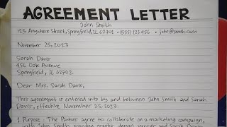 How To Write An Agreement Letter Step by Step Guide | Writing Practices