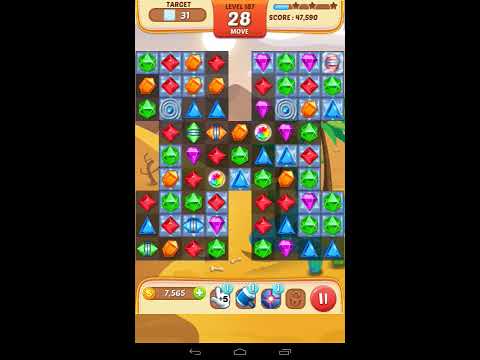 Jewel Match King Level 187 - Walkthrough ( No Booster )