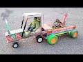 How To Make Diy Mini Loading Tractor Trolley Model Construction Material Science Project