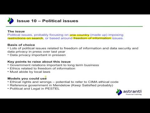 March CIMA SCS Exam - top 10 issues for LOOK