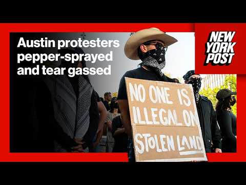 Chaotic scene in Austin as ICE protestors get pepper-sprayed
