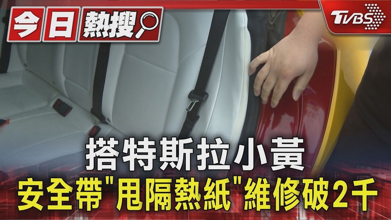影音/搭特斯拉小黃 解安全帶一甩「啪」傷隔熱紙 維修費破2千