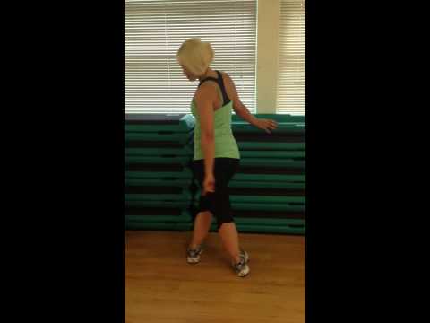 Standing ITB stretch by Stephanie Smith Pea Green Physio