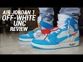 OFF WHITE AIR JORDAN 1 UNC REVIEW