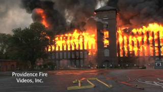 preview picture of video 'Massive inferno destroys mill complex in Woonsocket, RI'