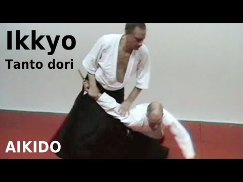 Aikido - IKKYO - tantodori, knife defense, by Stefan Stenudd in 2003