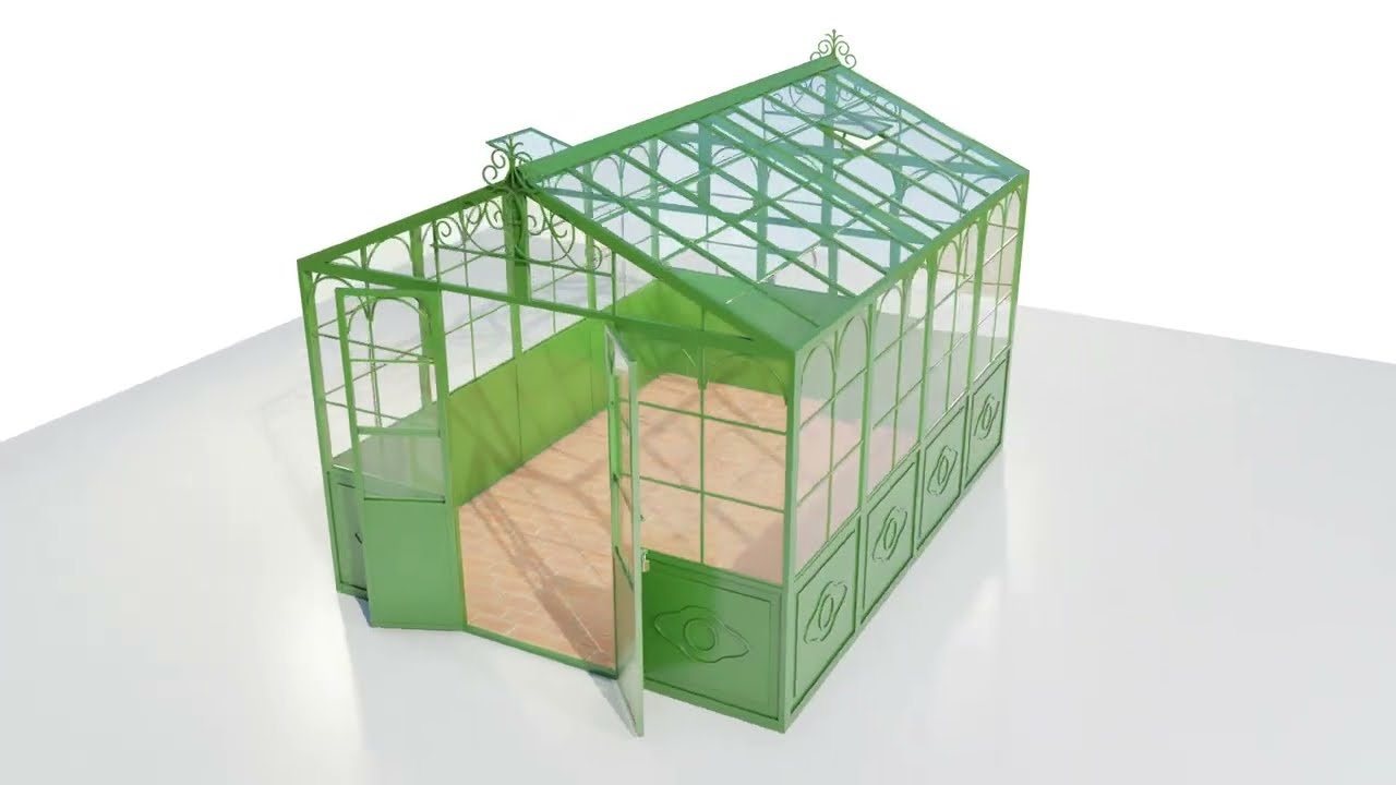 Italienisches Gew&auml;chshaus aus Schmiedeeisen 3D Modell