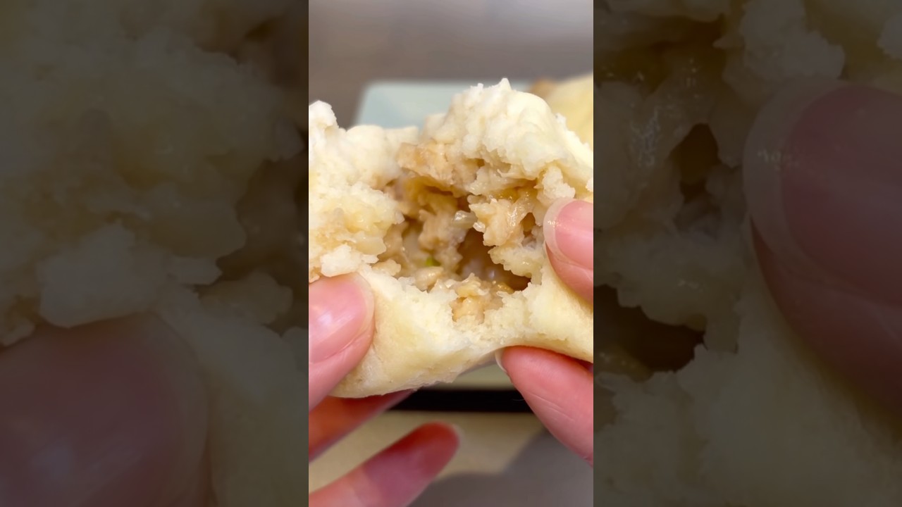 4毒抜き　豆腐使用❗️もっちりふわふわ✨米粉肉まん✨レンチン3分！#4毒抜き#吉野敏明 #グルテンフリー #簡単レシピ #無添加 #ずぼら飯 #おやつ#レンチンレシピ #shorts