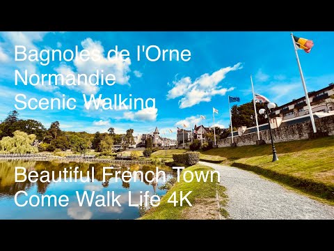 Explore The Beautiful French Spa Town Bagnoles de l'Orne - 4K 🎧 - 🇫🇷