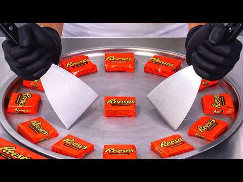 Reese's Cups — Ice Cream Rolls | Satisfying Visual ASMR