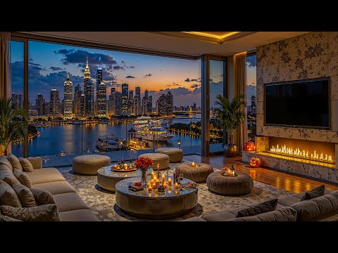Relaxing New York Night Jazz | Luxury Apartment with Smooth Piano Jazz Music for Calm and Sleep