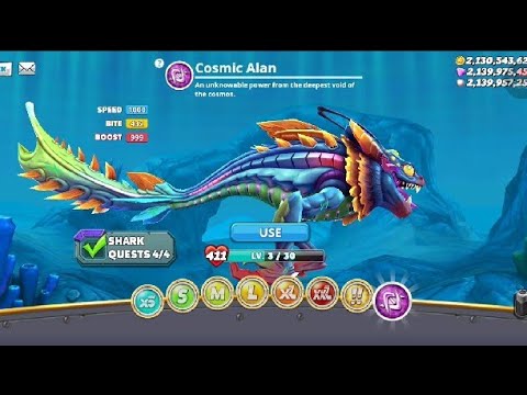 Hungry Shark World - Cosmic ALAN !! Hungry Shark World Evolution New Gameplay Video