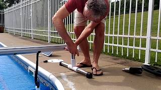 Upgrade in 3 minutes your manual pool roller / reel to powered / motorized  solar powered (DIY 8)