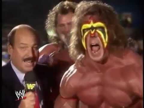 Mean Gene interviews Ultimate Warrior and Brutus the Barber Beefcake 11 20 1988