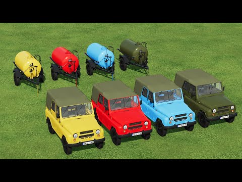 ARMY OF COLORS ! CORN CHAFF MAKING ARMY OFFROAD CARS & ARMY TRAILER ! Farming Simulator 22