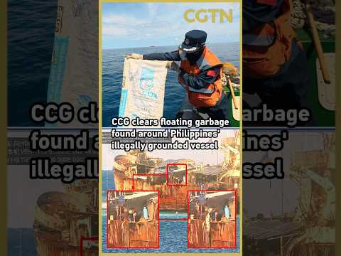 Floating garbage found around Philippines' illegally grounded vessel at China's Ren'ai Jiao