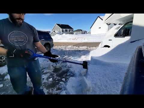 Testing Out the Snow Joe Ice Scraper on 3+ Inches of Ice on My Driveway