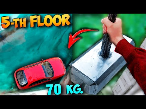 EXPERIMENT: CAR vs GIANT  THOR’S HAMMER 70 KG