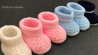 Easy crochet baby booties/crochet baby shoes/craft & crochet boots 2301