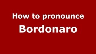 How to pronounce Bordonaro