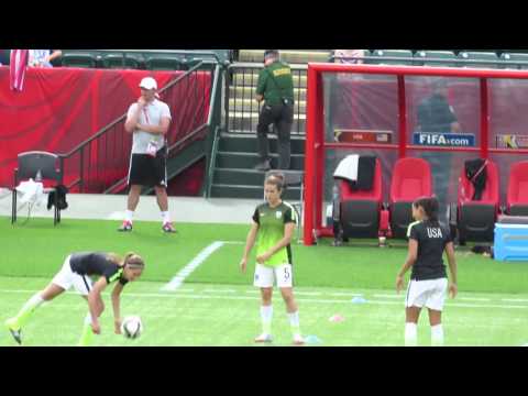 Christen Press, Morgan Brian and Kelley O'Hara juggling skills / WWC 15 vs Colombia