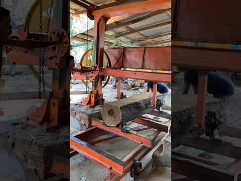 Wood Sawing trolley machine ❤️❤️ #heavymachinery #wood #sawmill