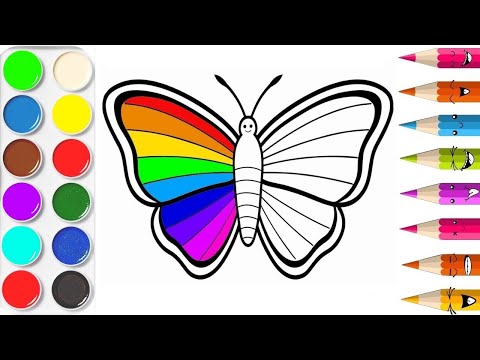 Apprendre les couleurs Papillon APPRENDRE À DESSINER vidéo éducative & Planète coloriage