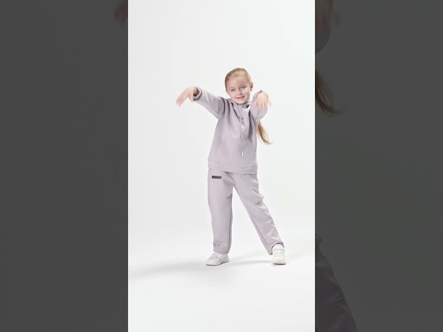 هودي أوفرسايز برباط للأطفال للجنسين - رمادى